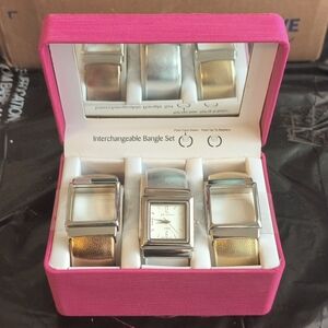 Interchangeable Silver and Gold Bangle Watch Set AVON ***Needs Battery